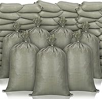 Nuenen 200 Pack Heavy Duty Woven Polypropylene Sandbags with Ties, 16x26 Inches Green Bulk for Flood Protection & Emergencies
