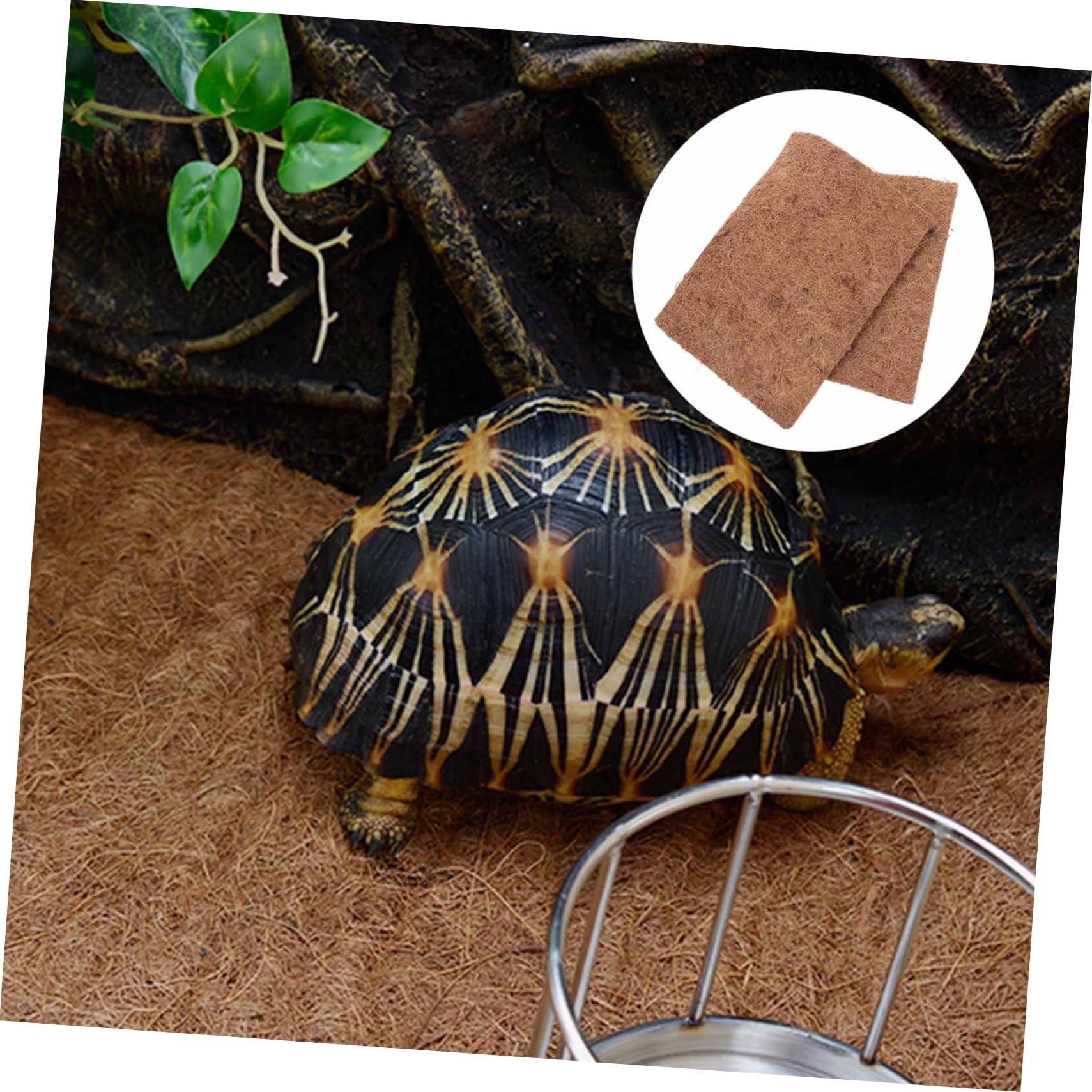 Hemobllo Set 4pezzi Tappetini per Rettili in Fibra di Cocco Naturale, Rivestimento Versatile per Serpenti e Lucertole, Protezione Migliorata per Allevamento Domestico e Negozi di Animali