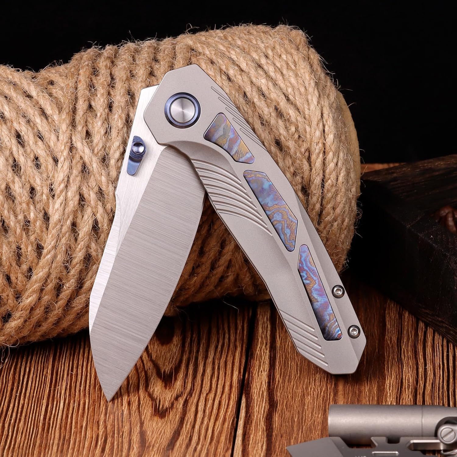 REMETTE RT-Kestrel Knife Titanium Handle S35VN Blade RTPO (Blue)