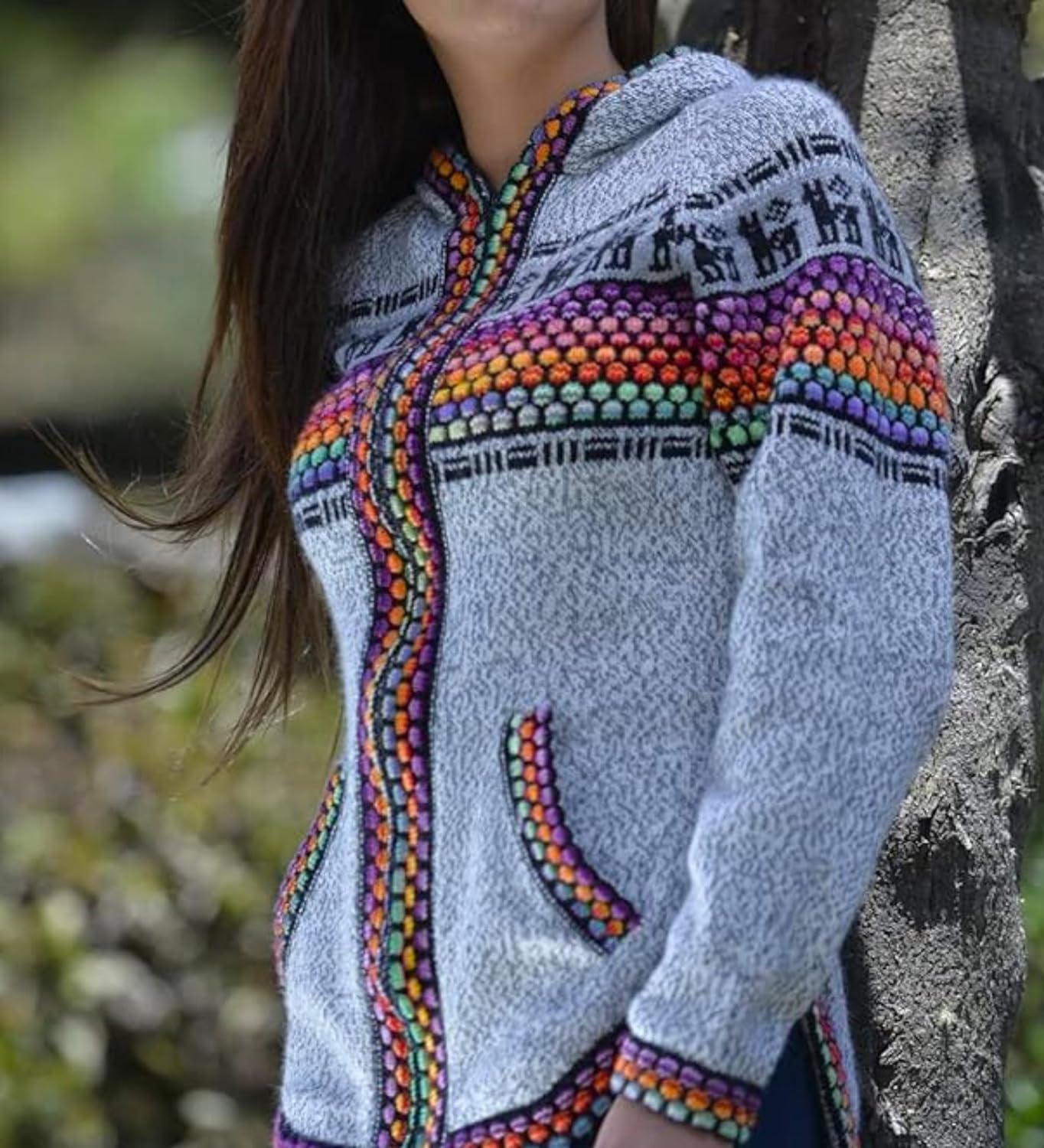 Gamboa Genuine Alpaca Cardigan Sweater for Women Winter Autumn Lightweight Soft Pullover - Image 2