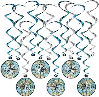 Beistle Voyager Compass Hanging Swirls (12 Pcs) - 1 Pack