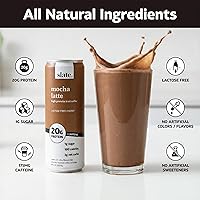 Vista 3 de Slate Leche - Café helado alto en proteínas, café con leche moca, 175 mg de cafeína, energía sin lactosa, 0.71 onzas de proteína, 0.04 onzas