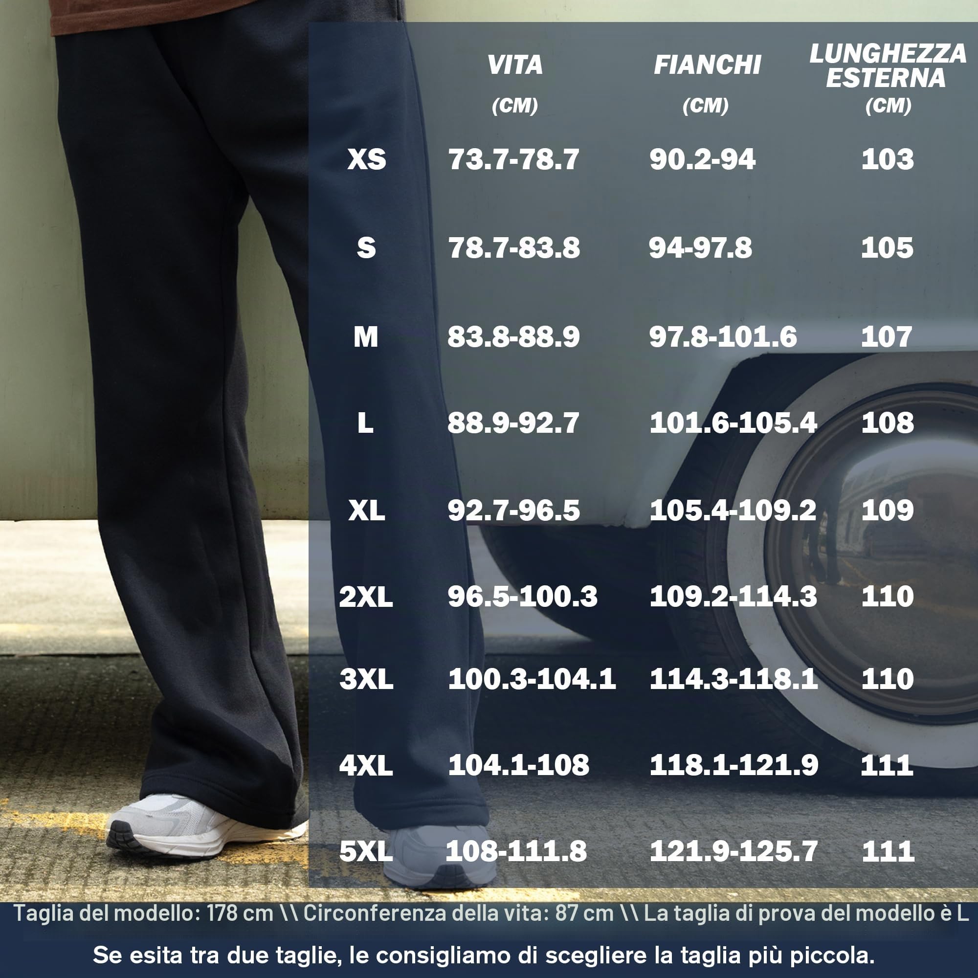 ineepor Pantaloni Tuta Uomo Invernali Gamba Svasati Larga Pantalone Felpati Pile Cotone Caldi Sportivi Running Larghi Baggy Casual Joggers con Tasche Laterali Coulisse e Elastico in Vita XS-5XL