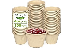 4 oz Small Paper Bowls - Microwavable Eco-Friendly Composable Soup Ramekins