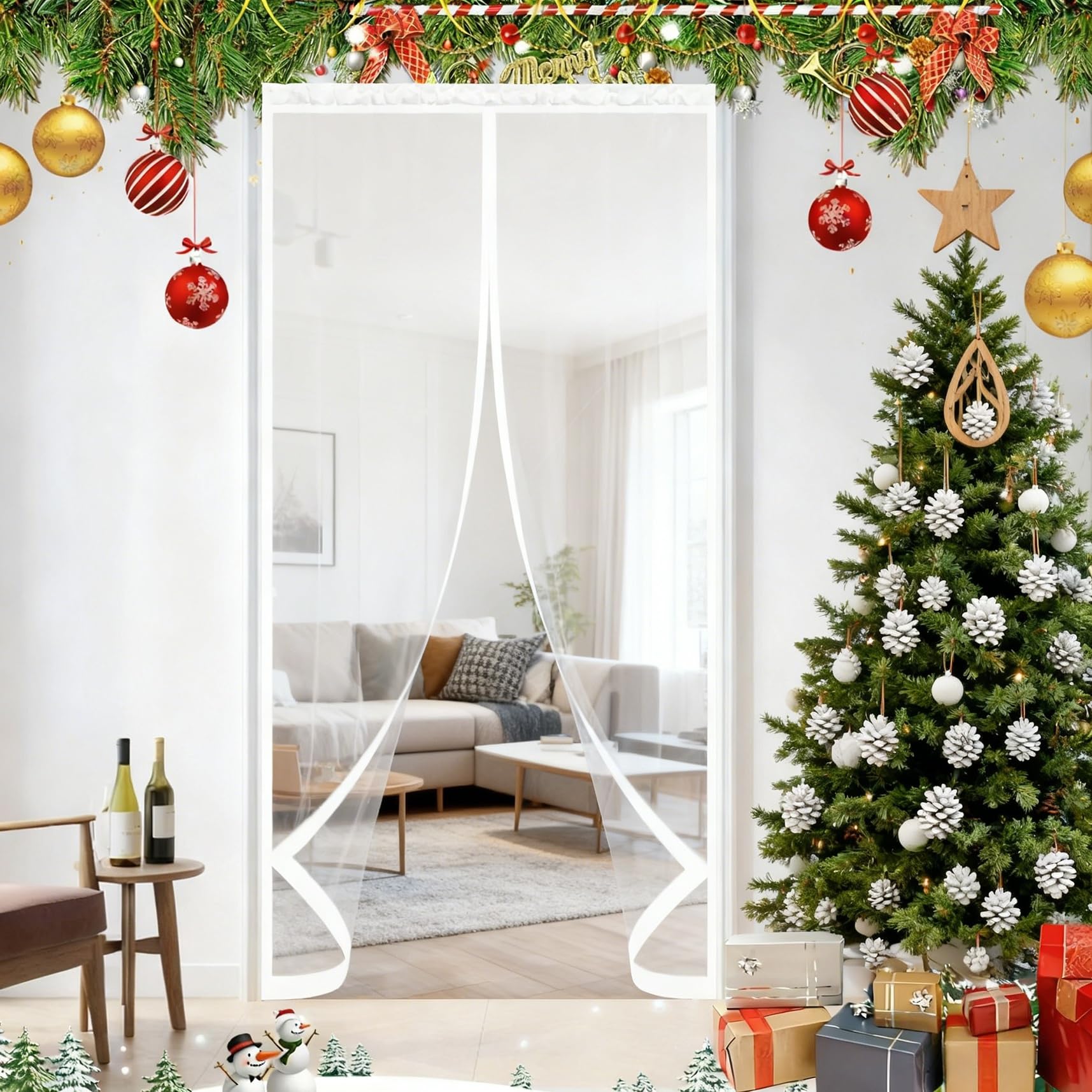 Magnetisch Warmtewerend Gordijn 90 x 255 cm Handsfree, Winter