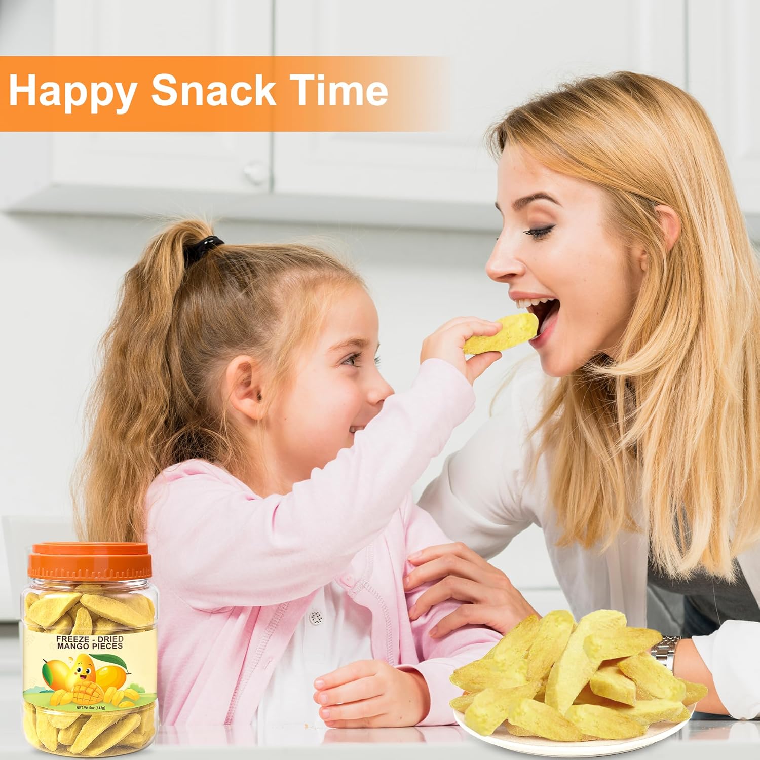 5 Oz Premium Freeze-Dried Mango Sliced, Freeze Dried Fruit Mangoes, Crunchy Natural Snack with Low Calories, Fresh Mango-Chips, Fruit Snacks for Kids, Travel, Smoothie, Yogurt, Baked Goods, Holiday Gifts - Image 4