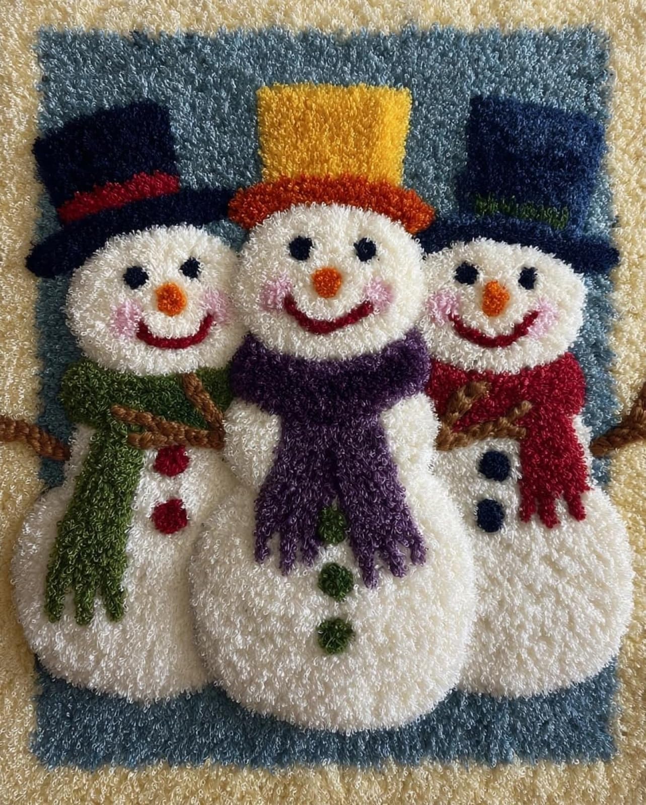 Wallphantom Latch Hook Kits for Adults Rug,Three Penguins