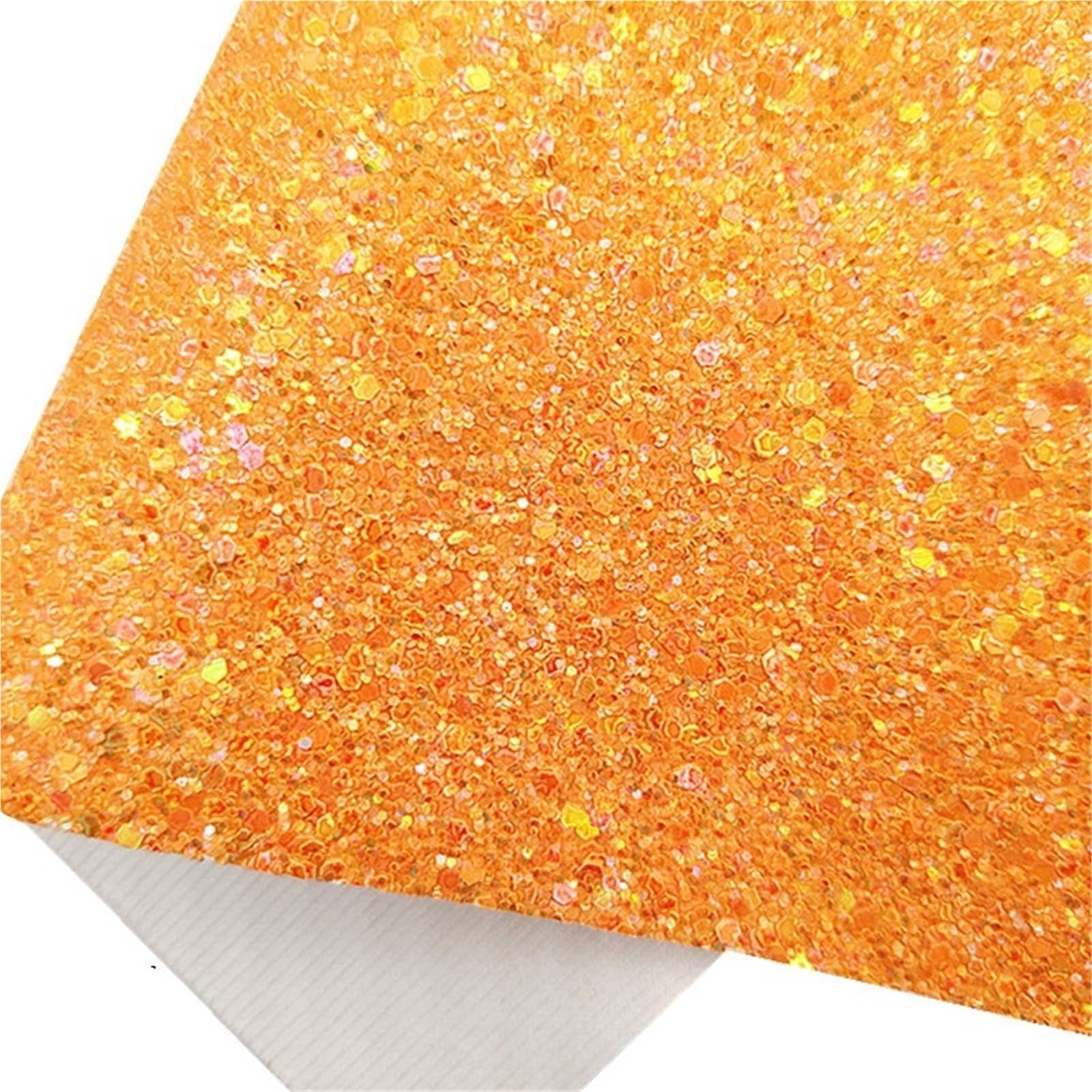 Sparkle PU Leather Fabric Mini Rolls 30x134cm Chunky Glitter Leather Fabric Felt Backing Synthetic for Bows Craft DIY