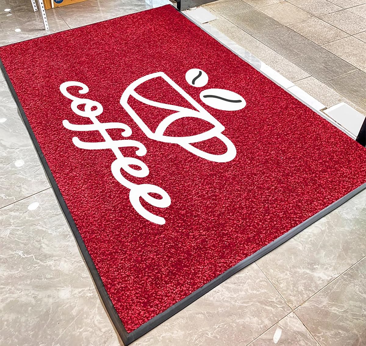 Zerbino Personalizzato con Logo Foto Scritta Zerbini Personalizzati Ingresso Esterno In Gomma Antiscivolo Tappeto Personalizzabile Interno per Casa Ufficio Aziendali,60x90cm