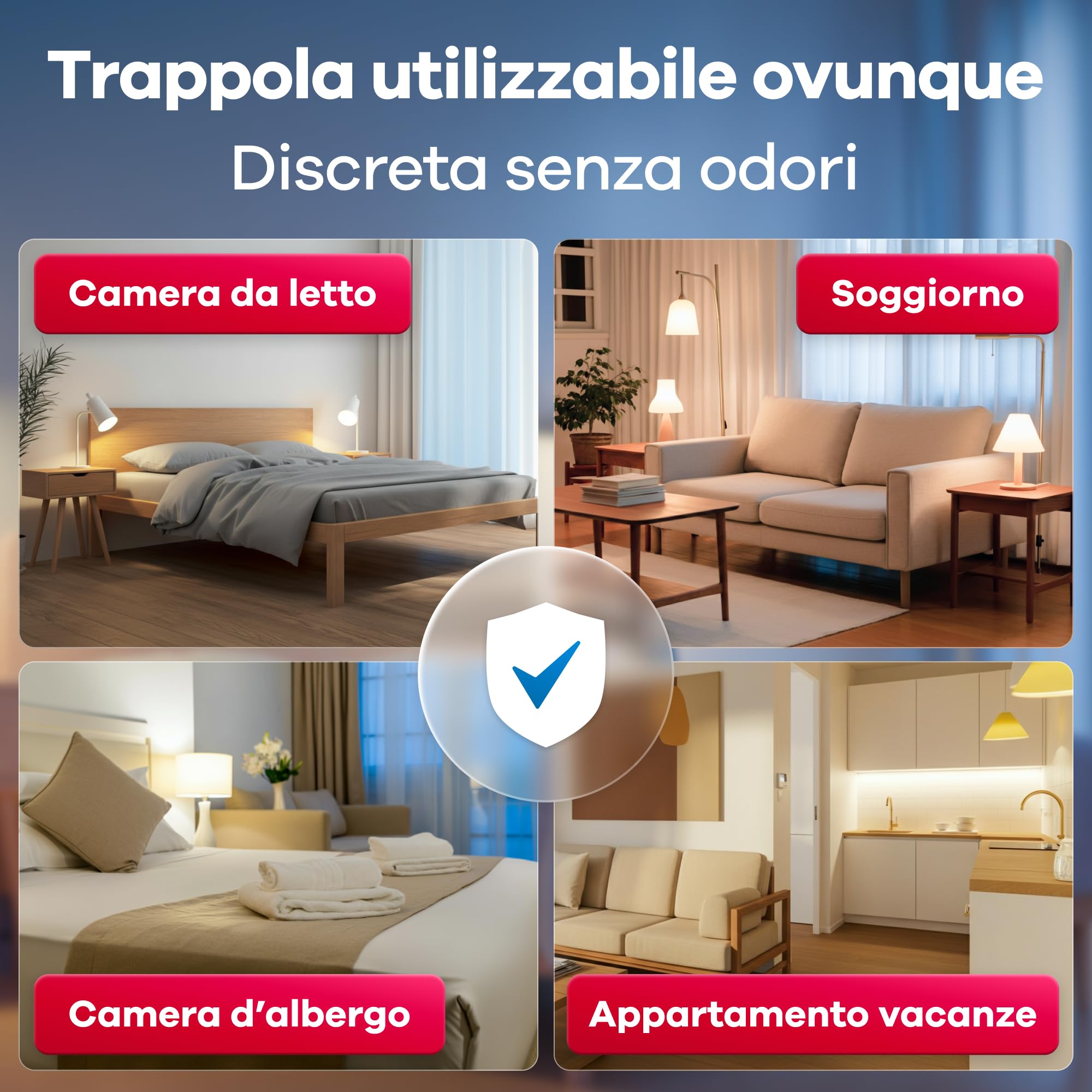 Gerobug Trappola per Cimici da Letto 6 Pezzi - Efficaci Trappole Adesive con Forte Attrattivo per la Rilevazione Precoce di Cimici da Letto - Monitoraggio senza Sostanze Chimiche & Immediatamente