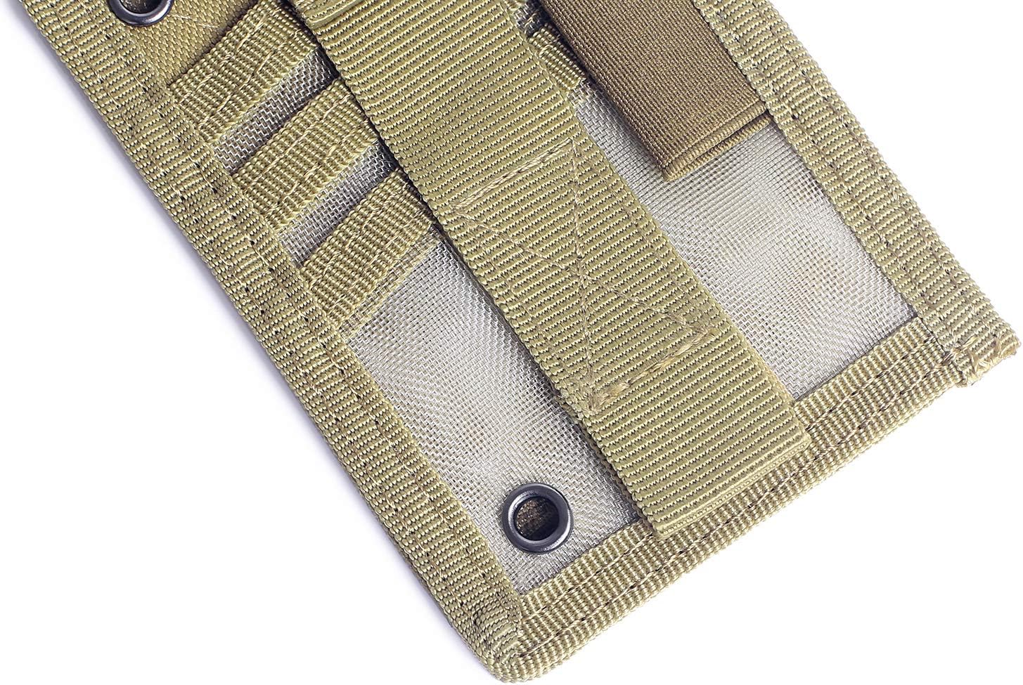 Tactical ID Card Holder Detachable Hook & Loop Patch Badge Holder Adjustable 1000D Cordura Neck Lanyard Key Ring and Credit Card Organizer (Tan)