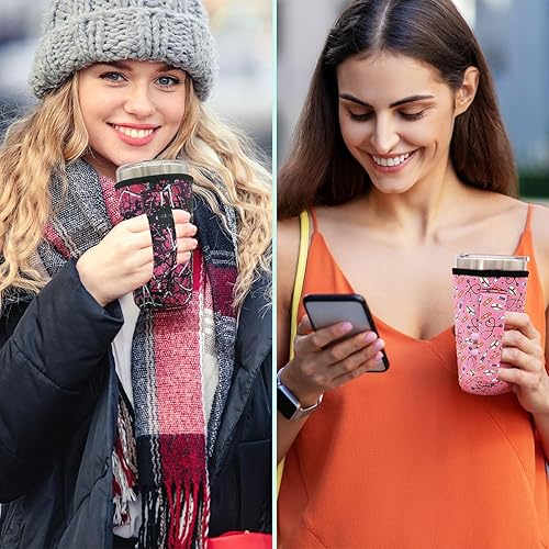 Miniatura 5 de Fundas aisladas de neopreno compatibles con vaso de 20 onzas, YETI Rambler, SUNWILL, RTIC, Trenta, la mayoría de las tazas de café helado (estampado