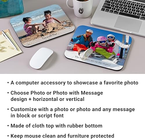 Miniatura 7 de Let's Make Memories Alfombrilla de mouse con fotos personalizada, para oficina, para ella, para él, accesorio de computadora, carga cualquier foto