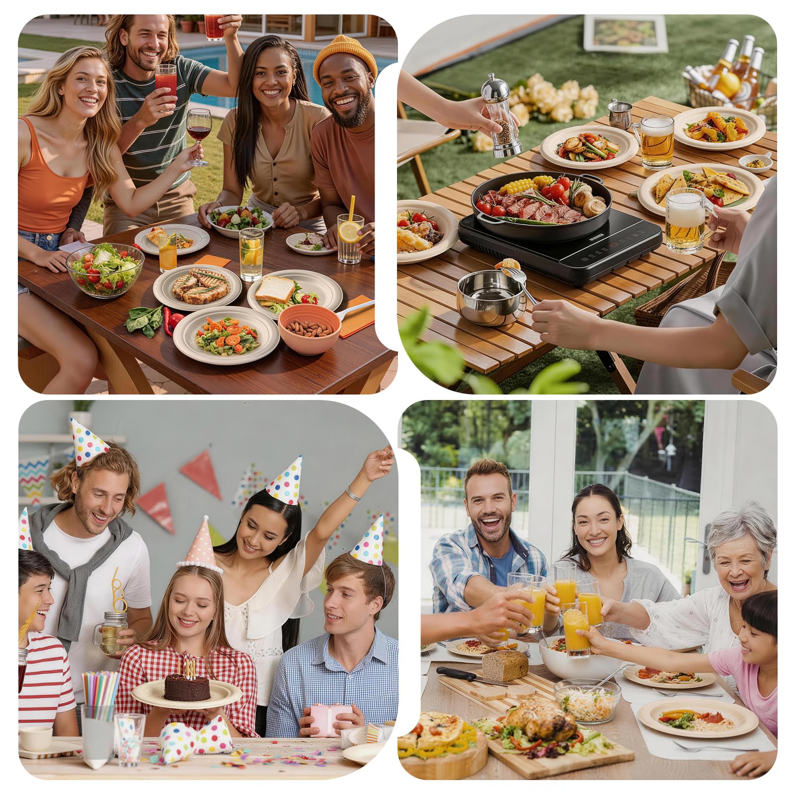 Biodegradable Paper Plates - 300pc Set -7