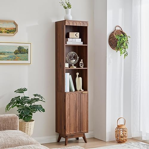 Miniatura 8 de Estantería Alta y Estrecha con Arco, Librero Delgado de Arco de 8 Niveles para Espacios Pequeños, Organizador de Almacenamiento Independiente con