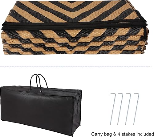 Miniatura 4 de Alfombra reversible Ridota para patio al aire libre, hecha de paja de plástico, moderna, para exteriores, caravana, patio, terraza, remolque,