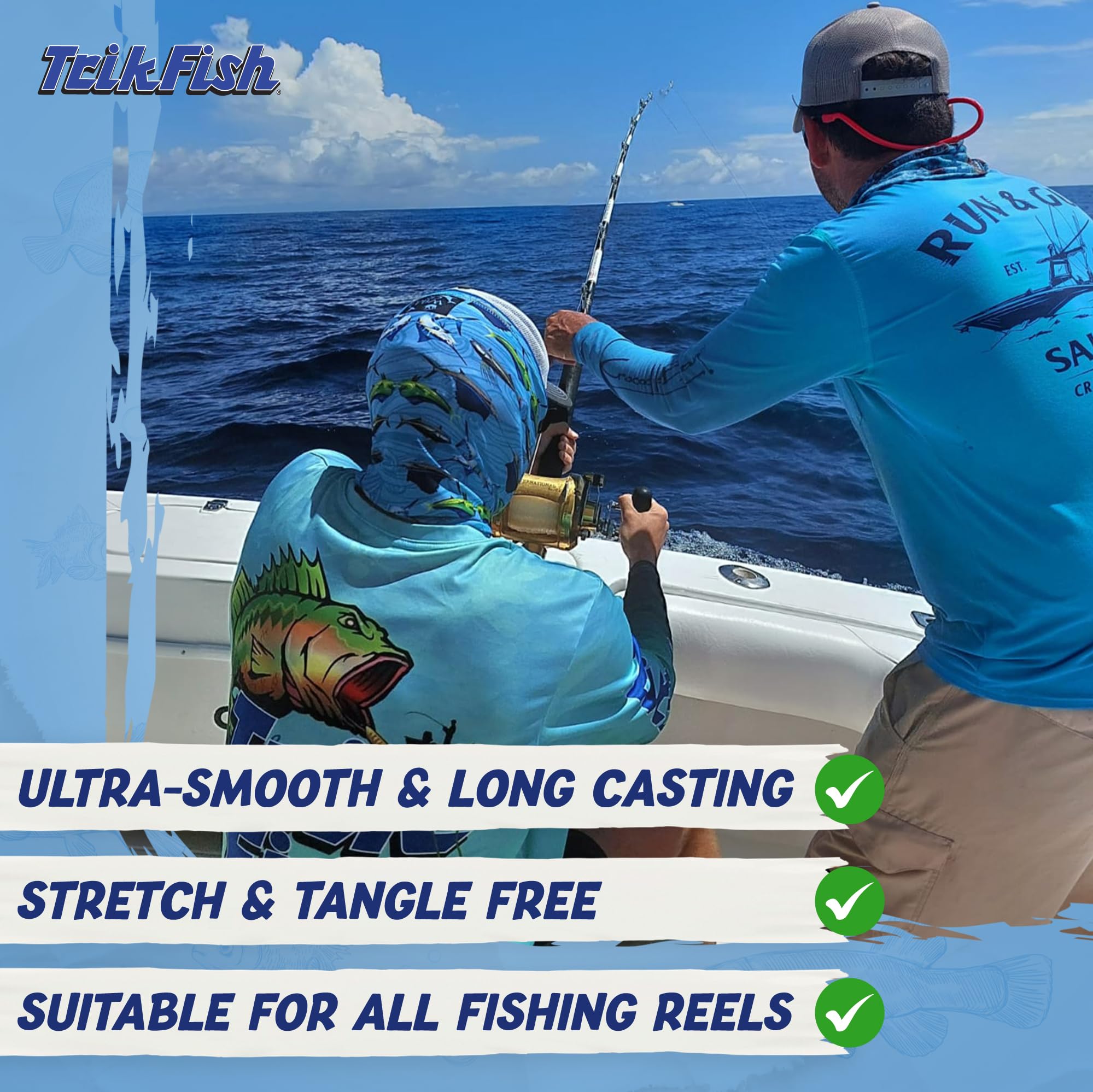 TrikFish - Sedal de pesca de fluorocarbono, línea de pesca de fluorocarbono para pesca de agua dulce y salada, ultra fuerte, prácticamente invisible bajo el agua y lanzamiento suave, línea de pesca
