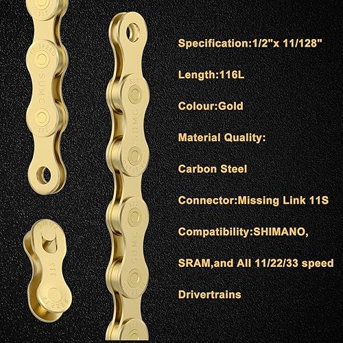 Miniatura 6 de Cadenas de bicicleta de 6789101112 velocidades, cadenas de bicicleta ligeras y duraderas para bicicleta de montaña de carretera con conector de