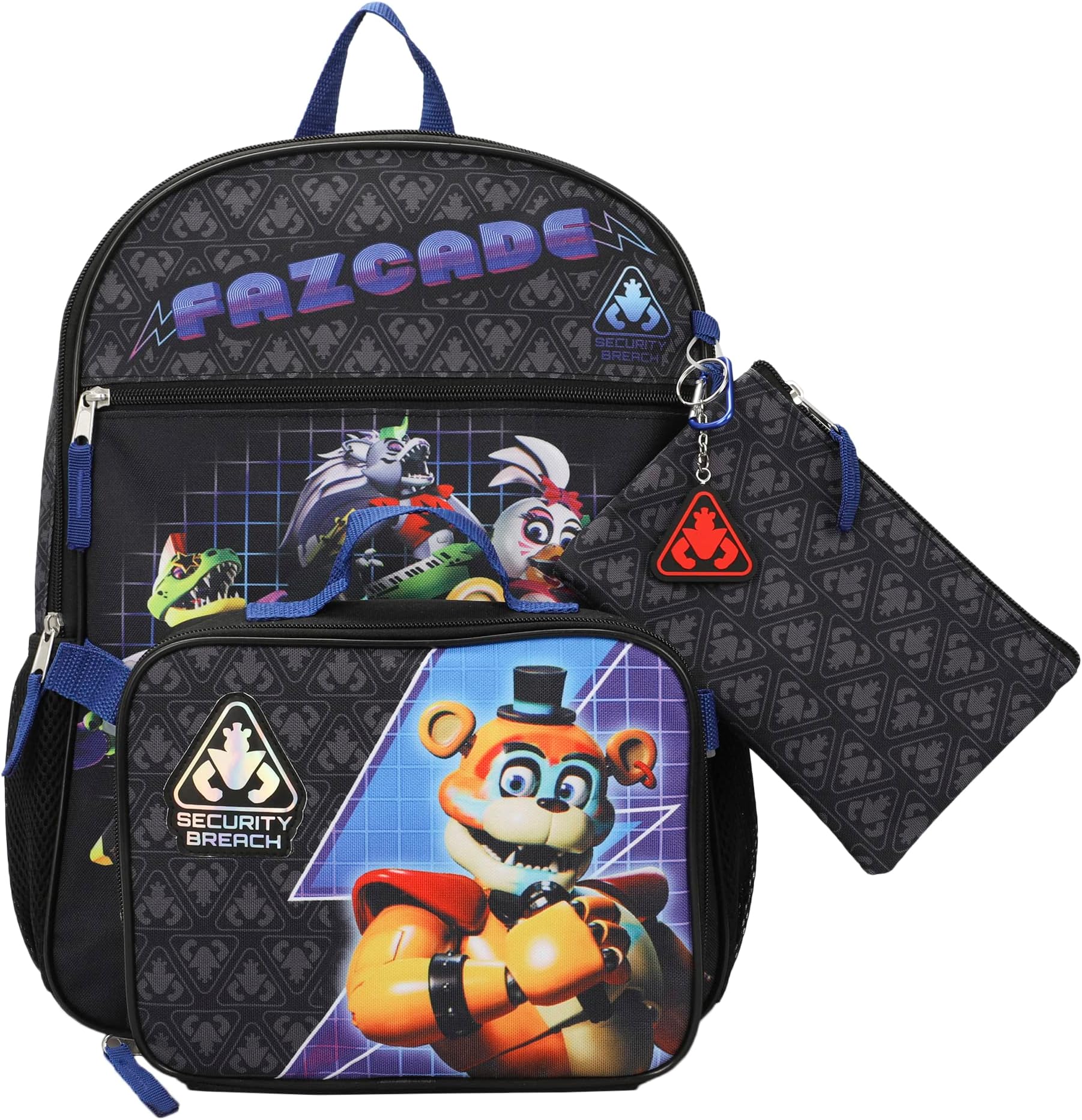 Unisex Five Nights At Freddy's Security Breach Fazcade 5-Piece Backpack Set (Little Kid/Big Kid), Blue, One size