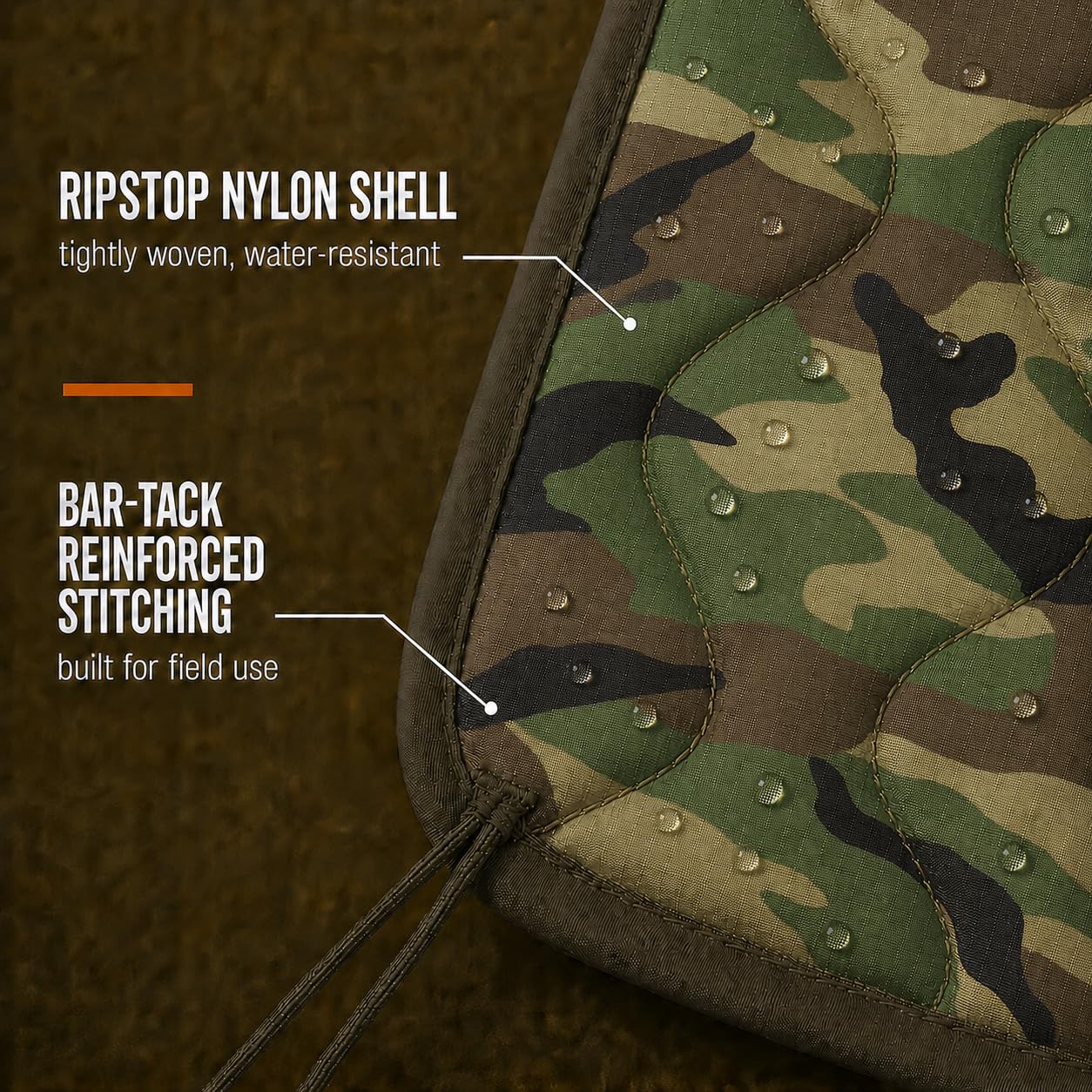 USGI Industries Coperta militare Woobie | Coperta termica isolata da campeggio, fodera poncho, grande, portatile, isolante, impermeabile, per escursionismo, sopravvivenza | borsa per il trasporto a