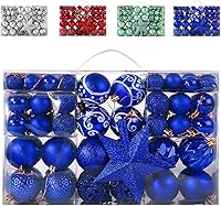 Vista 9 de Juego de 101 adornos de bolas de Navidad, juego de lujo para decoración de árbol de Navidad y cuerda para colgar, bolas de Navidad de Emopeak – Mini