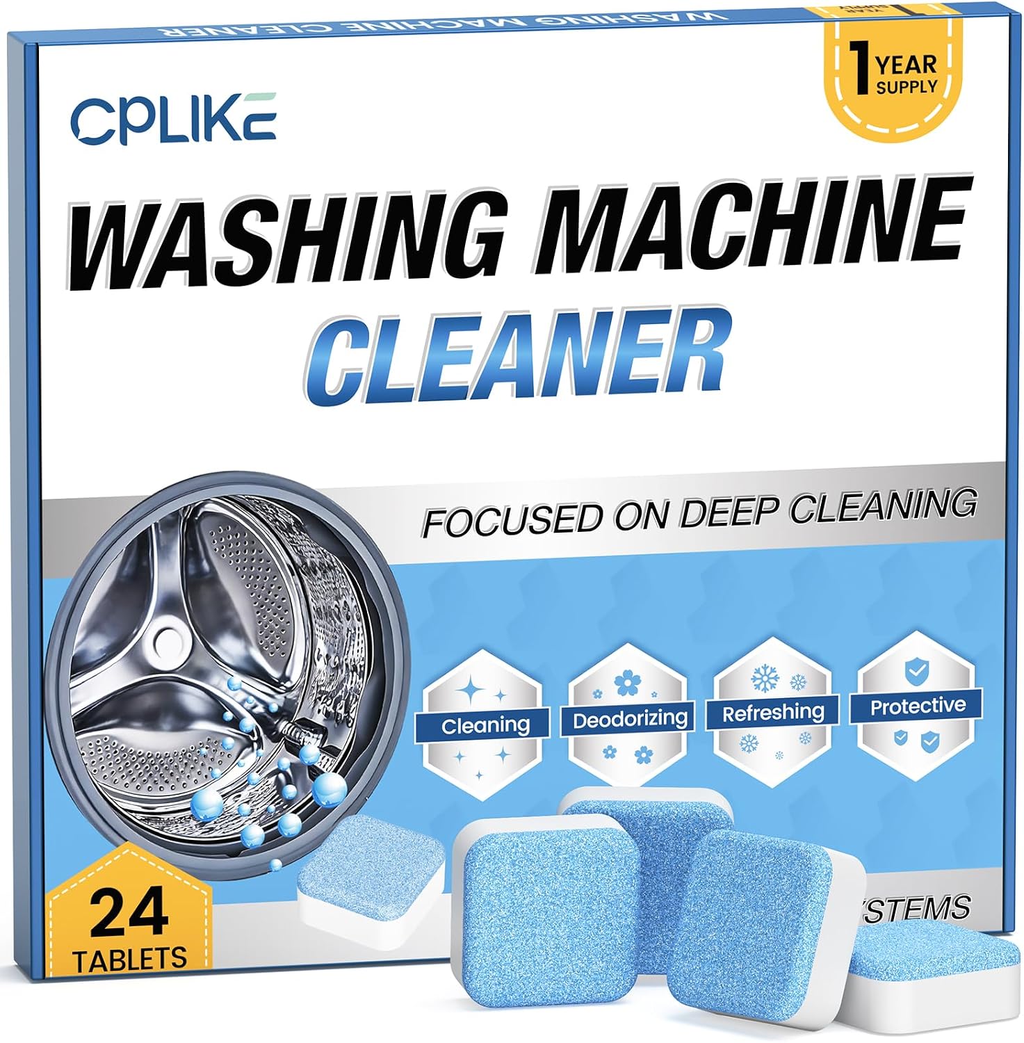 CPLIKE Washing Machine Cleaner Tablets for ALL Front Top