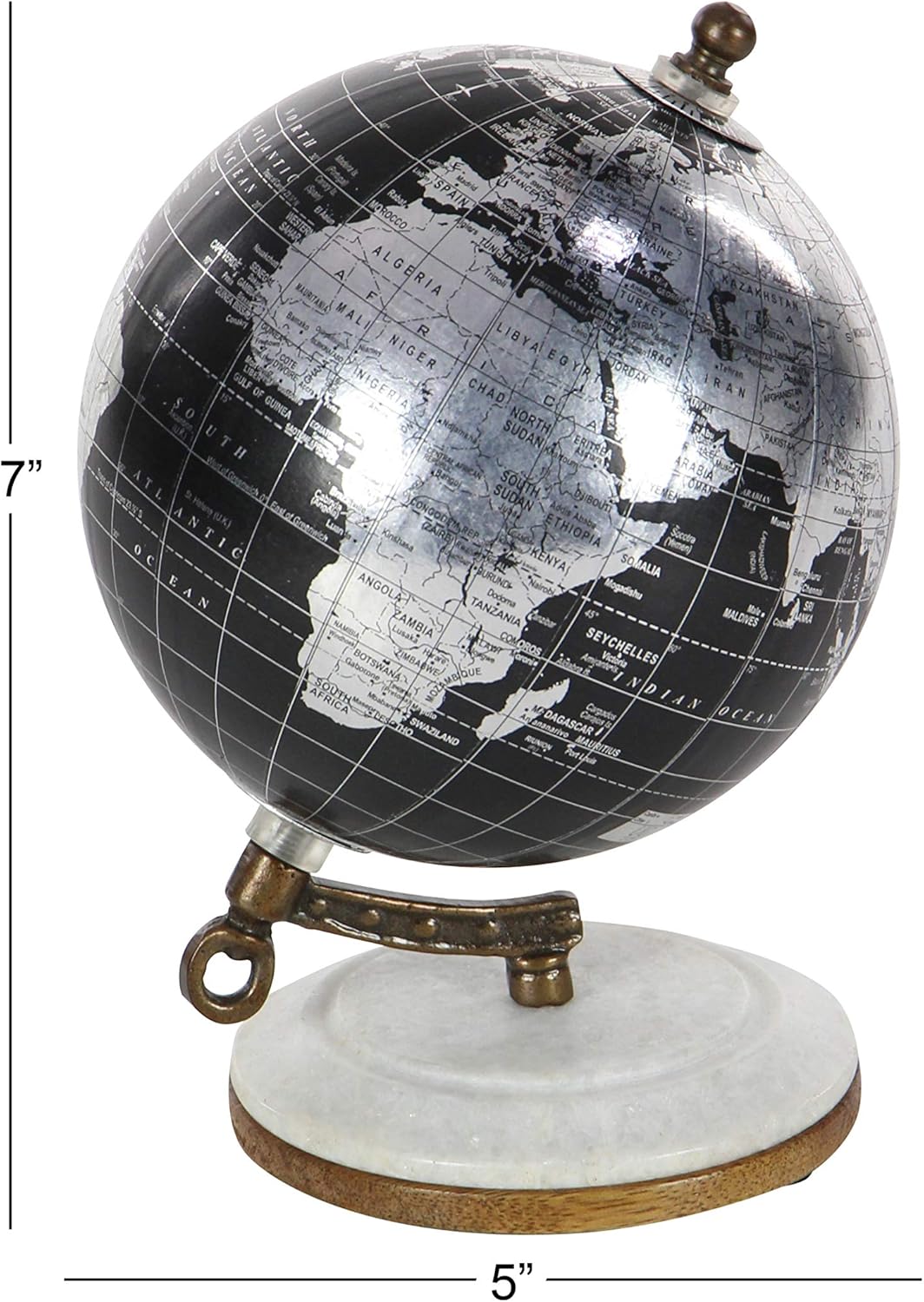 Globetrotter's Dream: Black 5" Modern Marble Base Globe