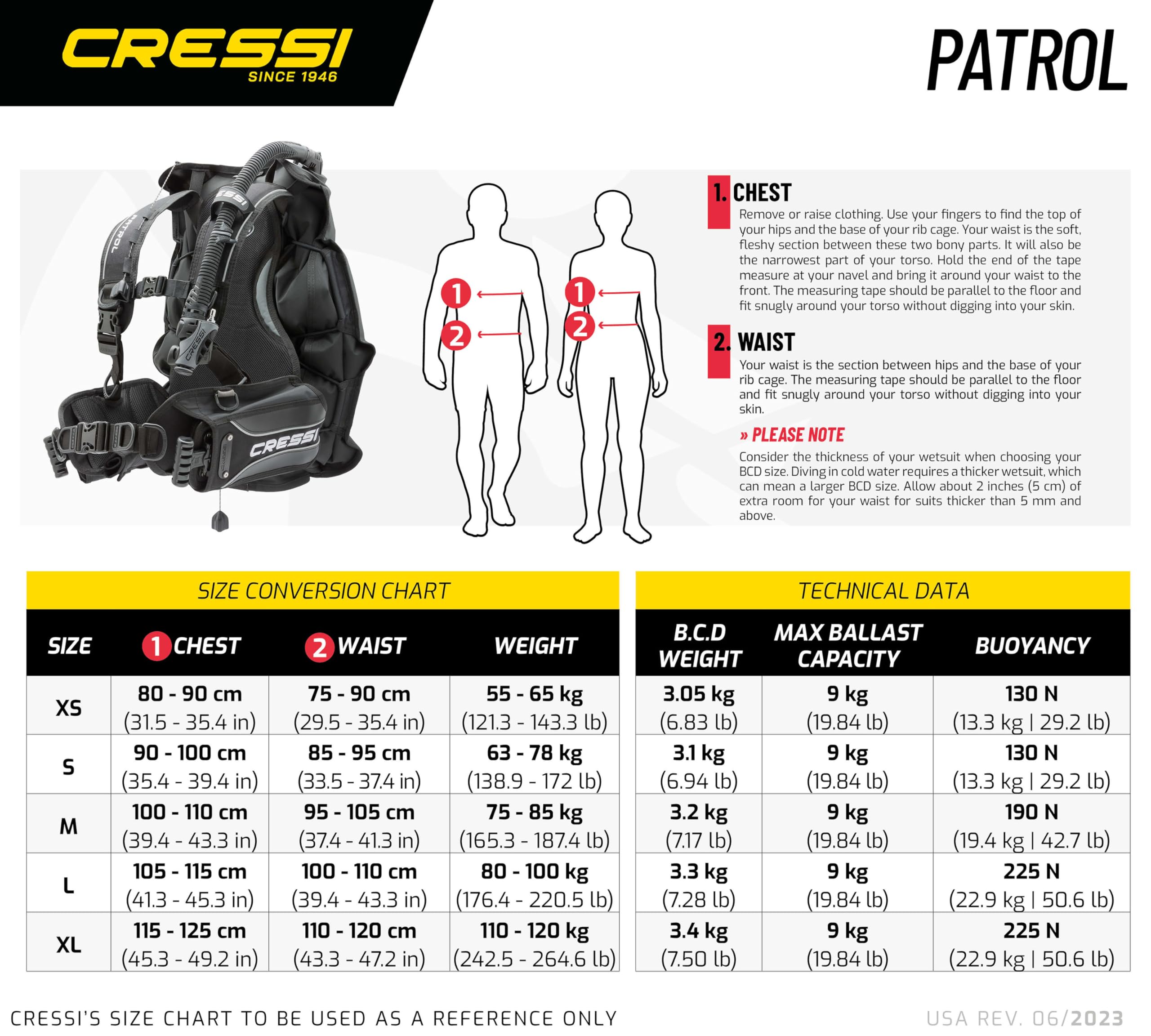 Cressi Patrol Gilet de stabilisation Adulte