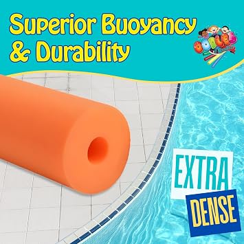 Oodles of Noodles Premium Jumbo XL Pool Swim Noodles - 6 Pack - Approx. 55 inch x 3.5 inch Hollow Core Pool Noodles Foam Tube - Durable for Heavy Duty Swimming, Water Aerobics, Crafts, DIY Projects