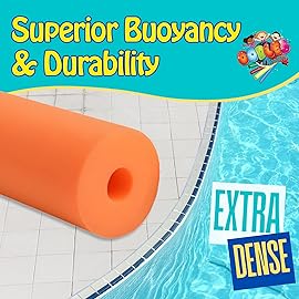 Oodles of Noodles Deluxe Rainbow Pool Noodles Foam - Pack of 5-48 inch x 2.5 inch Multi-Purpose Foam Tubes, Pool Noodles Bulk Floats for Pool, Exercise, Crafts, Padding, Insulation & More