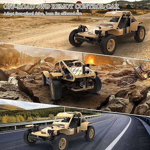 Miniatura 5 de Coche de control remoto todo terreno, escala 116 4WD Off Road RC Cars, 280 cepillo de carbono fuerte motor magnético de alta velocidad, 2.4Ghz