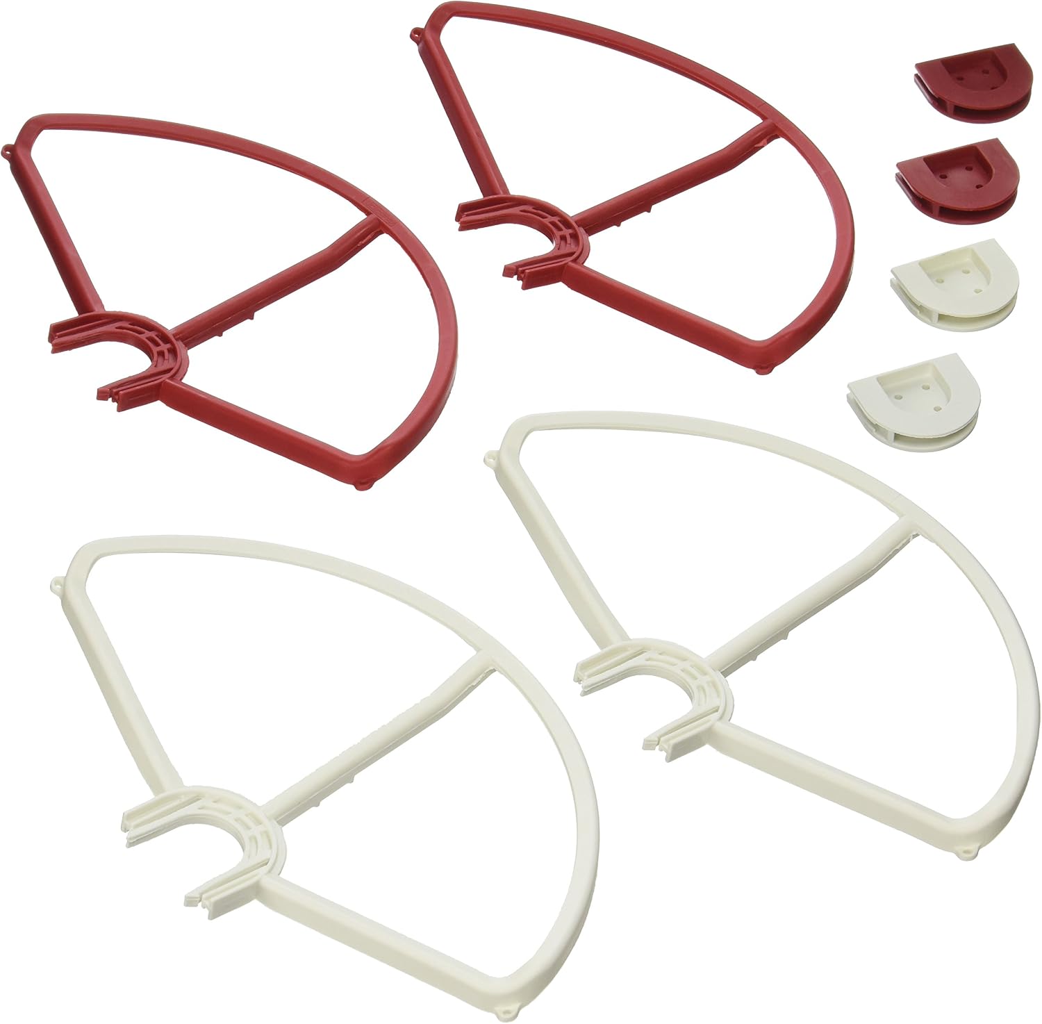 SummitLink Snap On/Off Prop Guards 2X Red 2X White for DJI Phantom 1 2 3 Quick Connect Tool Free Also Fit on Phantom 3 Standard