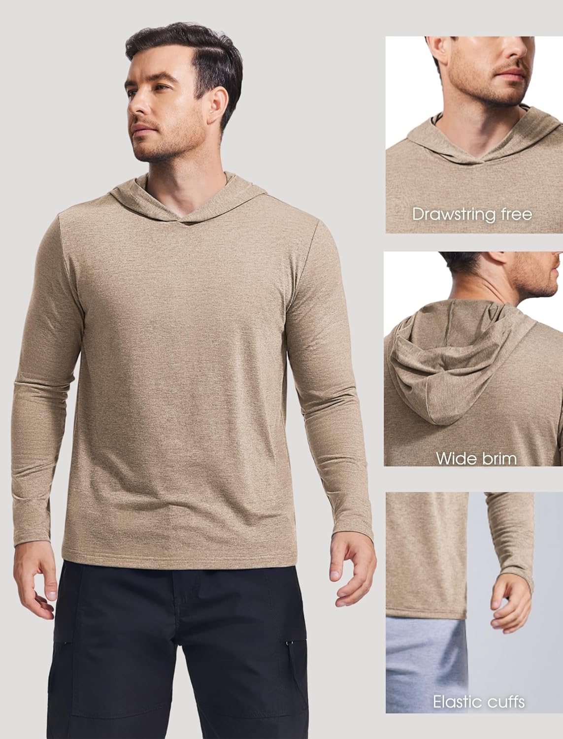 PINSPARK Lightweight Pullover Hoodies for Men Long Sleeve Hoodie for Golf Gym Workout Athletic Sweatshirt - Image 5