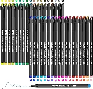 Gelanty Schwarz Fineliner Stifte, 12 Stifte Handlettering Set, Wasserfest, Zeichenstifte für Kunst, Skizzieren, Zeichnen, Technische Zeichnung, Illustration