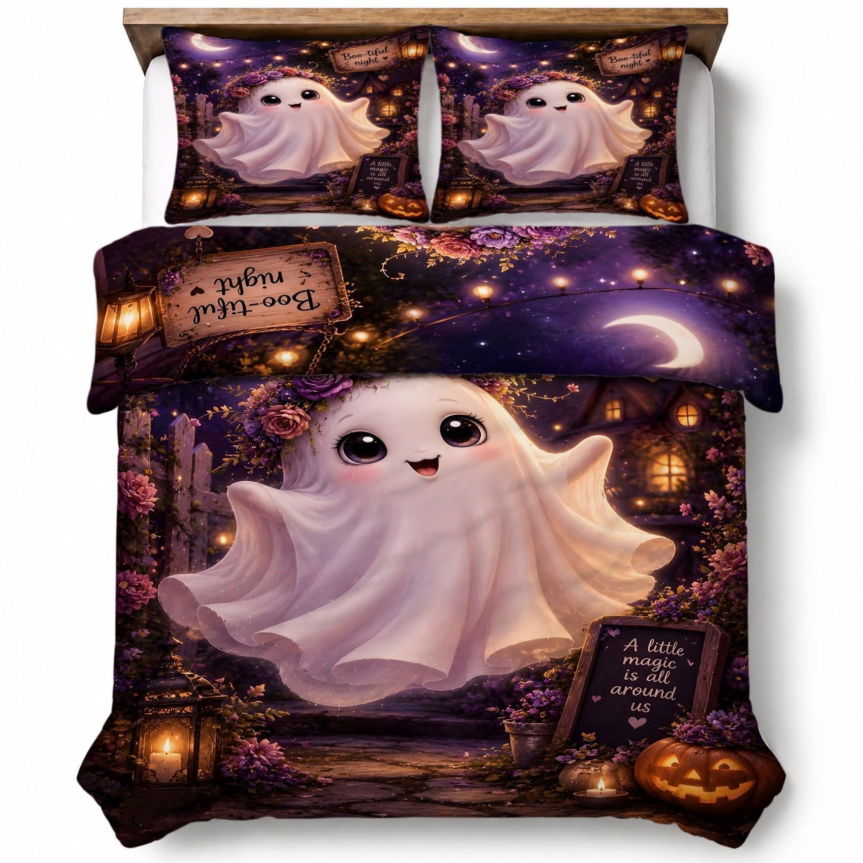 Generisch Geisterkranz Bettwäsche 220x240 3tlg Schlafzimmer Deko
