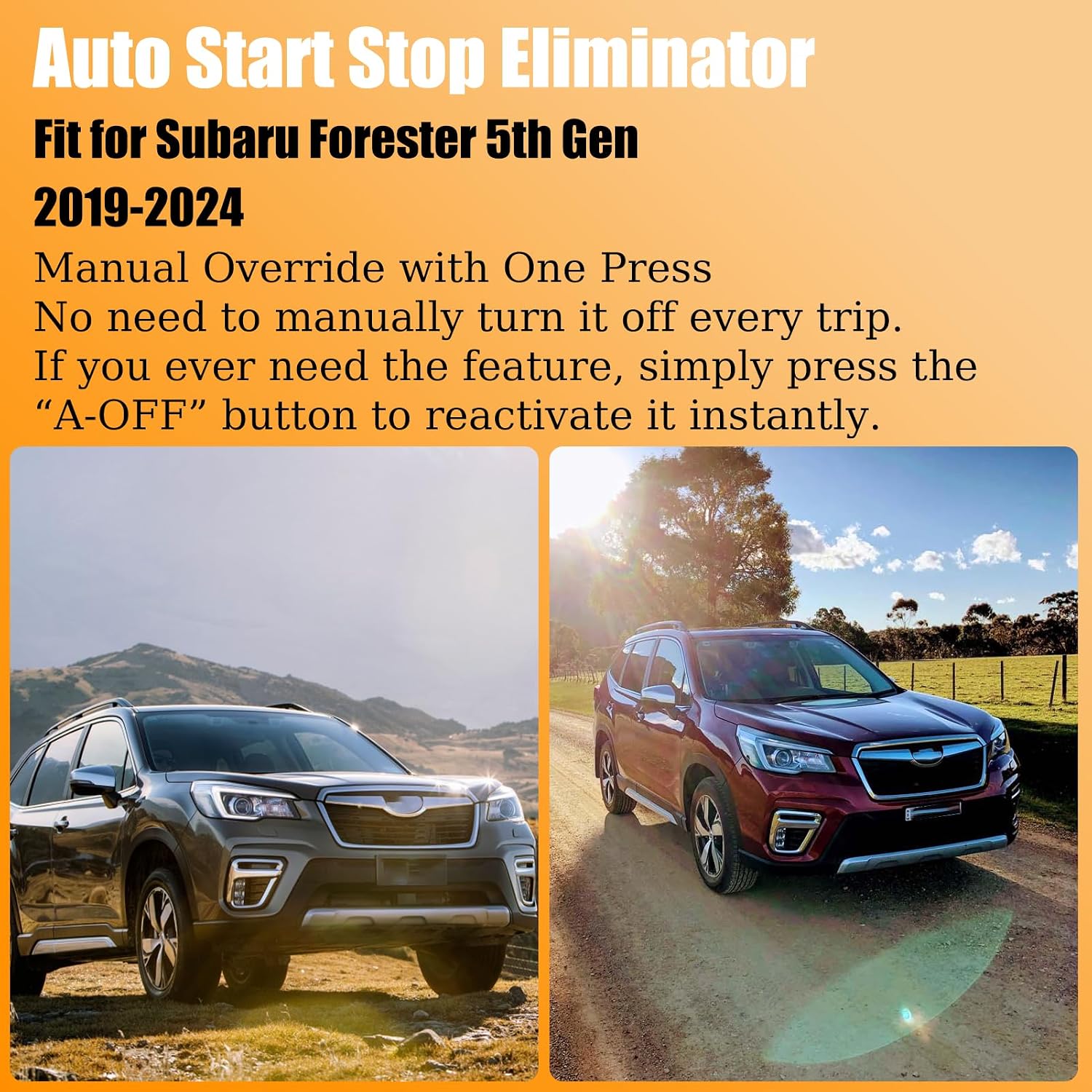 Auto Start Stop Eliminator Fit for 2019-2024 Subaru Forester 5th Gen Accessories ESS Engine Auto Stop-Start Device System Canceler Eliminator Device Cable with Pry bar Tool Plug-and-Play Design