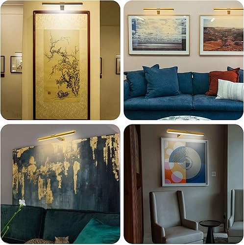 Miniatura 6 de Luz de imagen recargable para pintar con control remoto, aplique de pared de metal completo, iluminación artística, brillo regulable temporizador