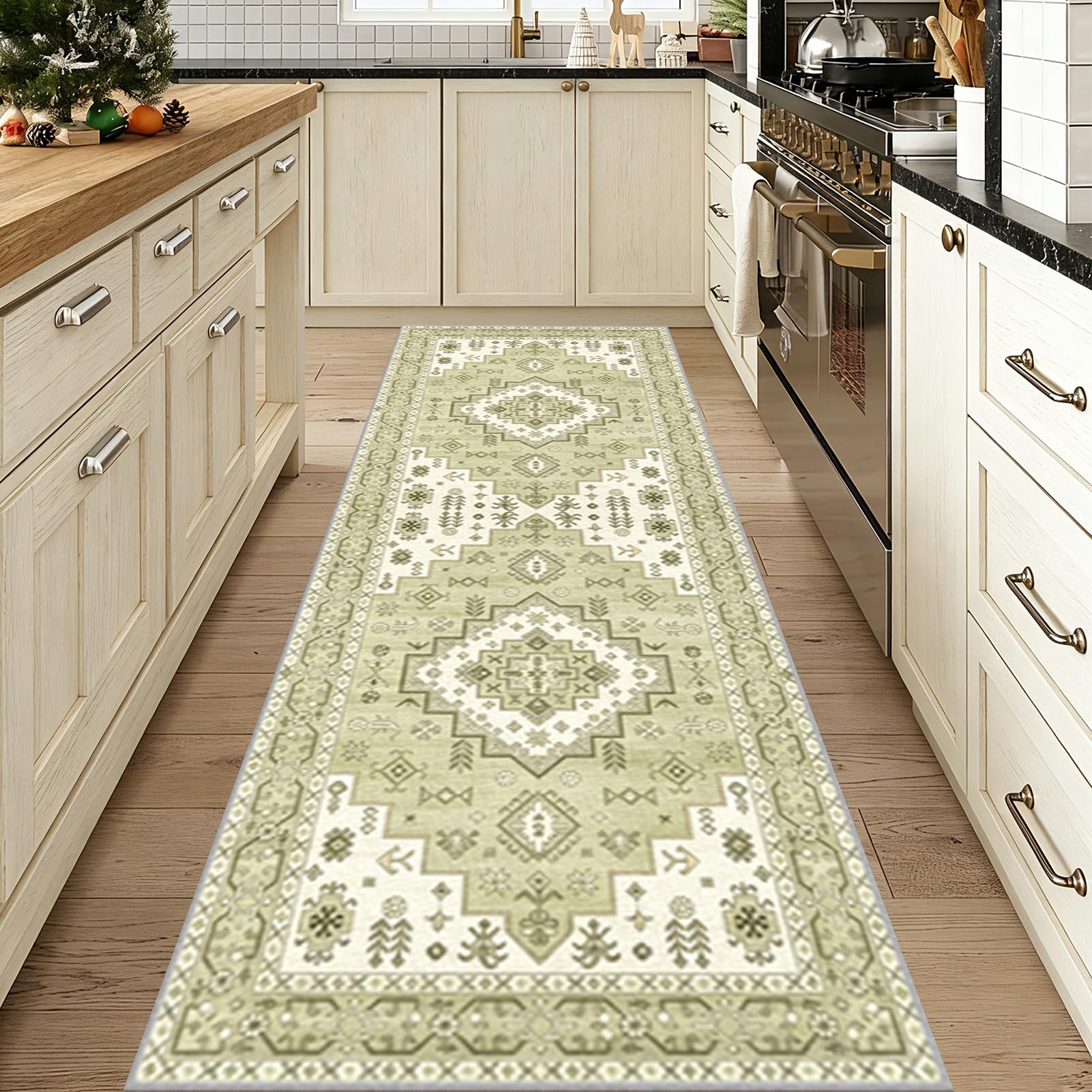 Alfombra pasillo larga lavable para dar calidez a la entrada de casa y comedor vintage