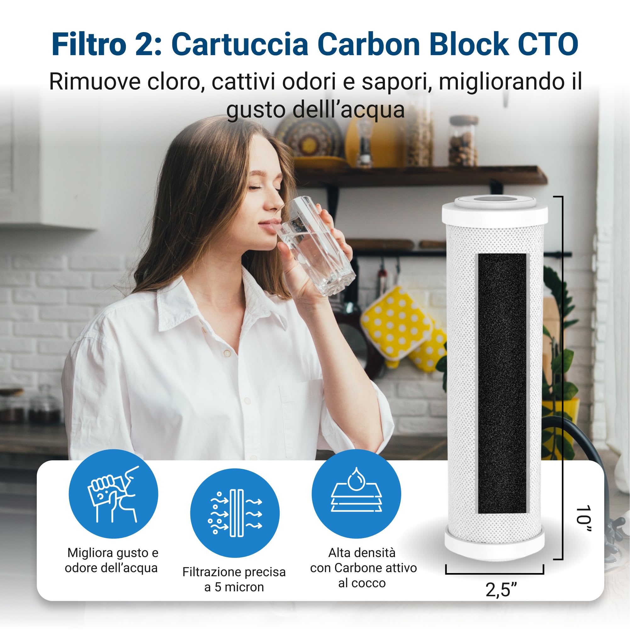 Filtro Sostitutivo 5 Livelli 1 Anno Osmosi Inversa Osmoe Acqua+Membrana