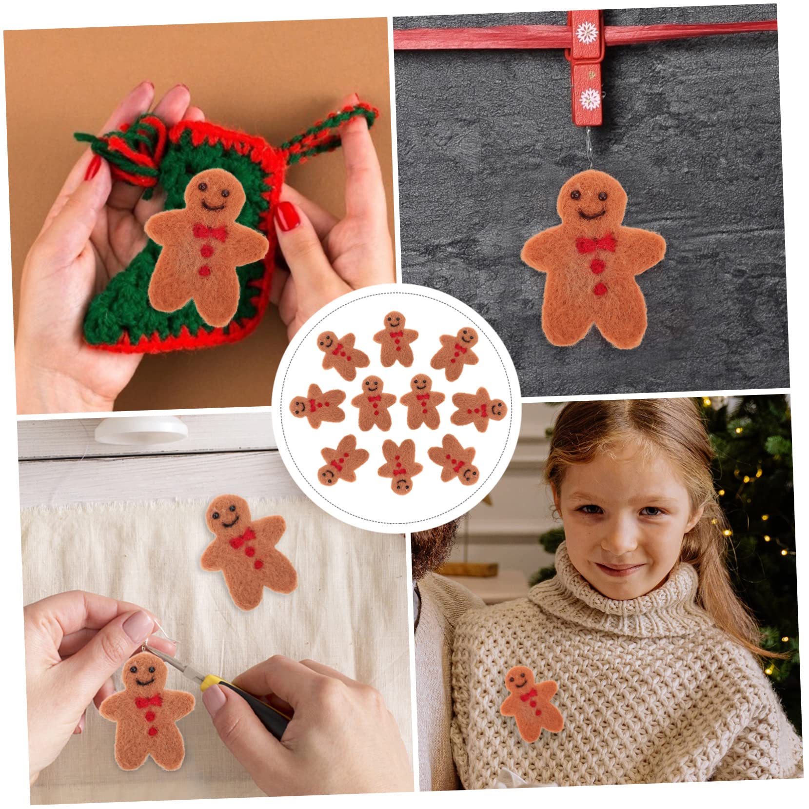 SEWACC 30piezas Adornos De Jengibre Para Accesorios De Cabello y Decoración Navideña Perfectos Para Manualidades y