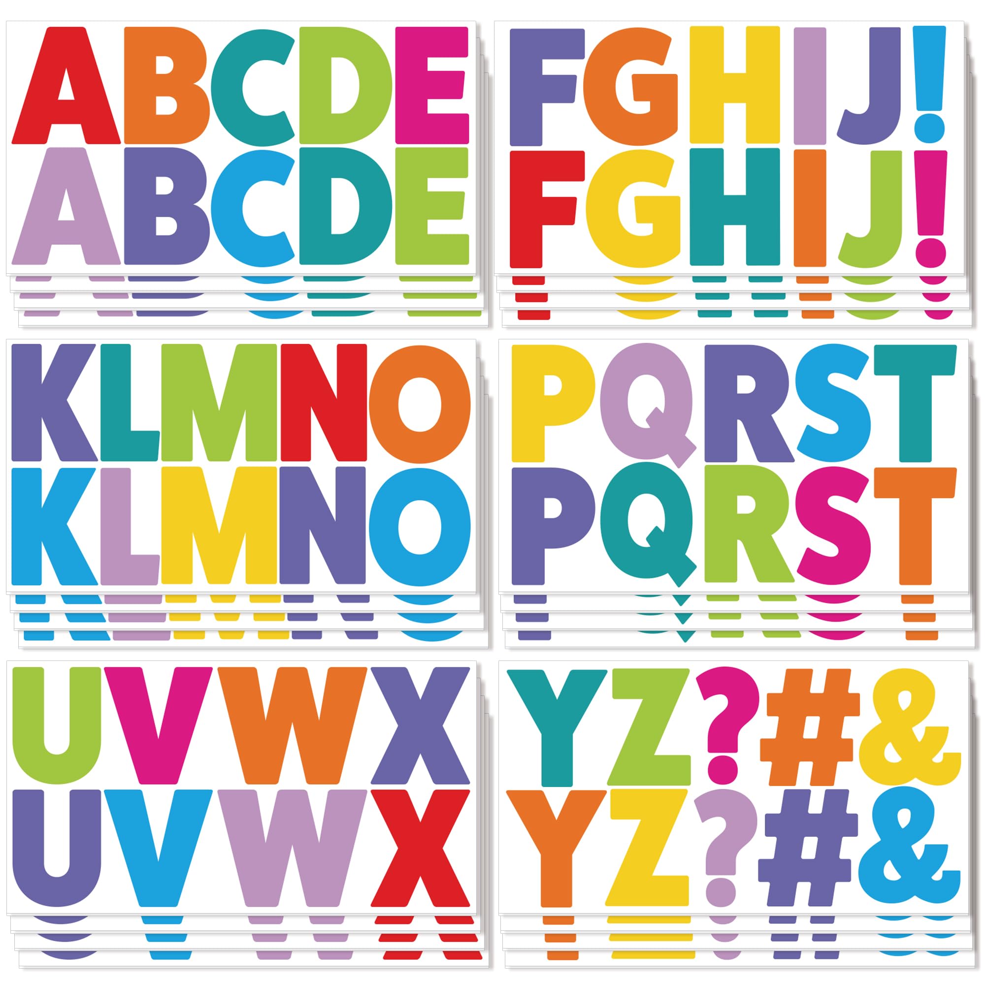 48 Sheets Bulletin Board Letters 2.5 Inch Letter Stickers