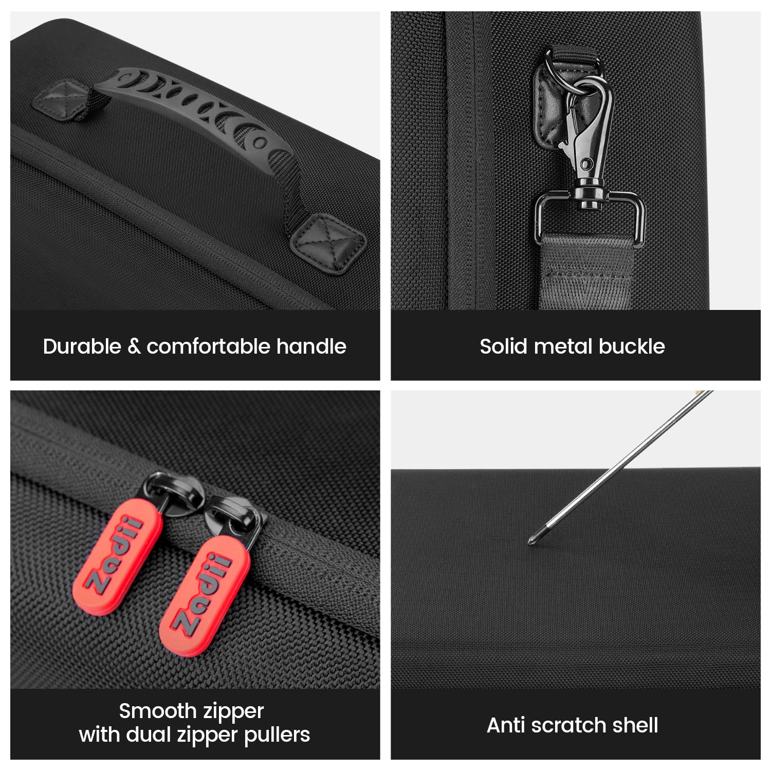 Zadii Protective Carrying Case Compatible with Nintendo Switch 2, Travel Bag Holds Switch 2 Console, 20 Games, Dock, Pro Controller, Joy-con Grip, Power Adpater, Cables and Other Accessories - Image 4