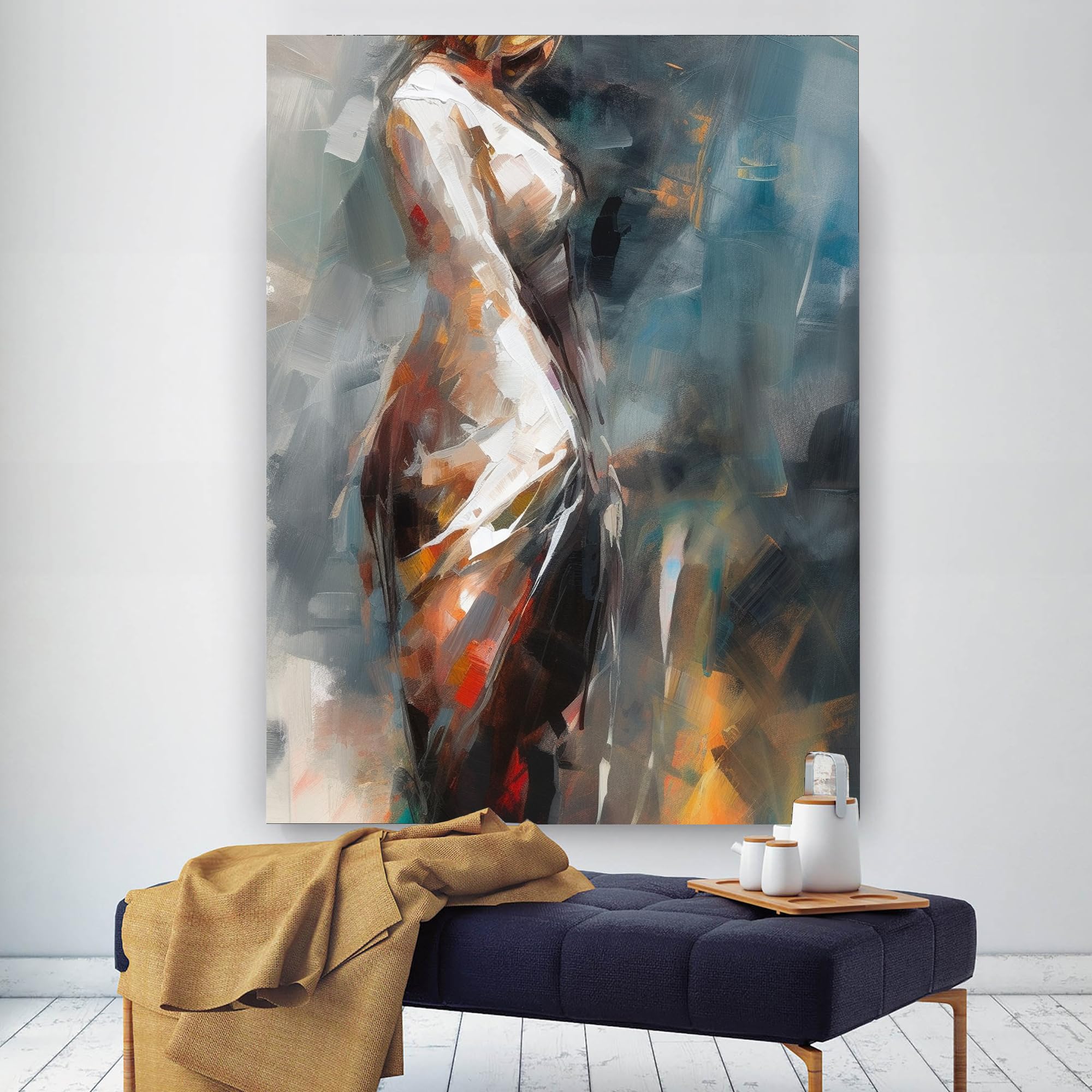 Amazon.com: Original female figure oil painting, original abstract