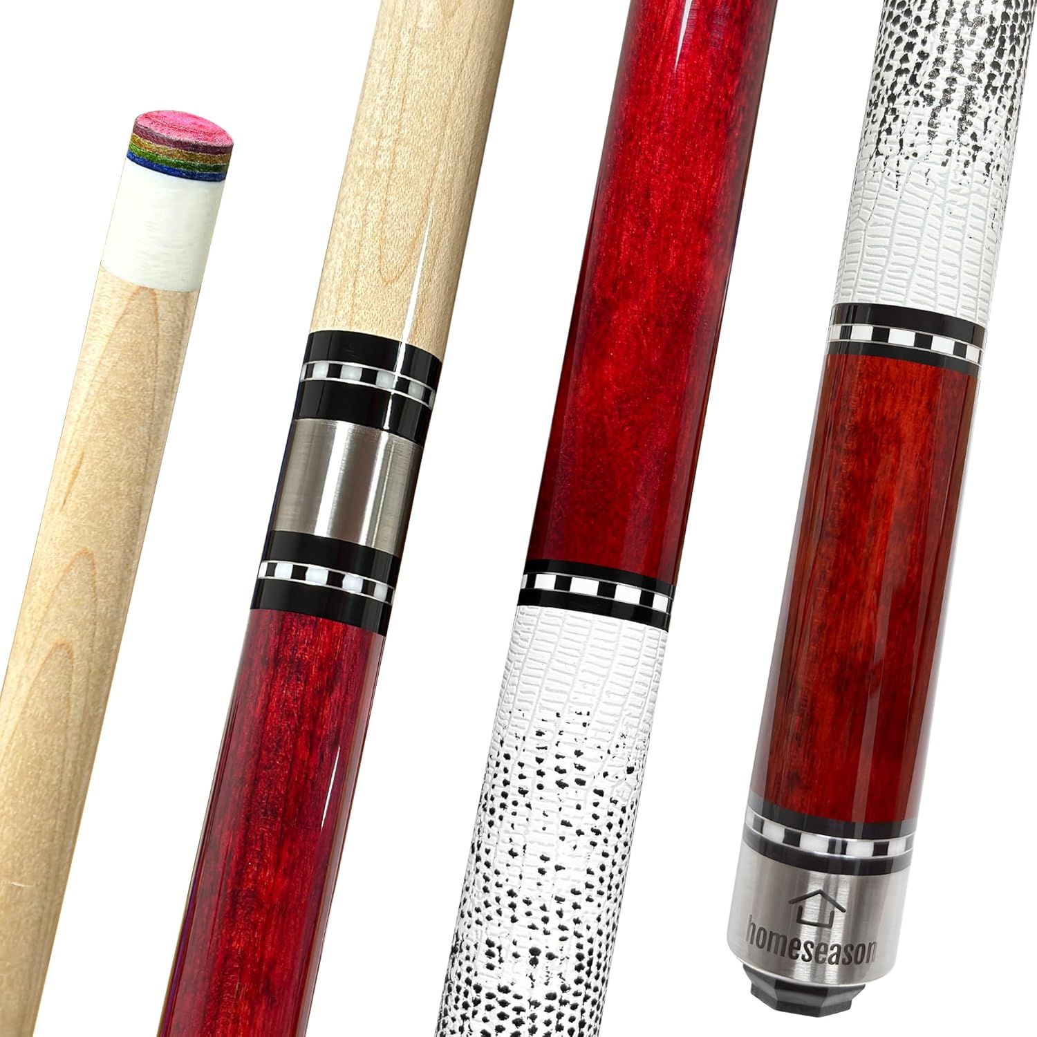 HomeSeason 58in Pool Cue Stick Canadian Maple Wood 13mm Tip - 18oz Perfect for Precision Play, Low Deflection Pool Cue for Enhanced Accuracy