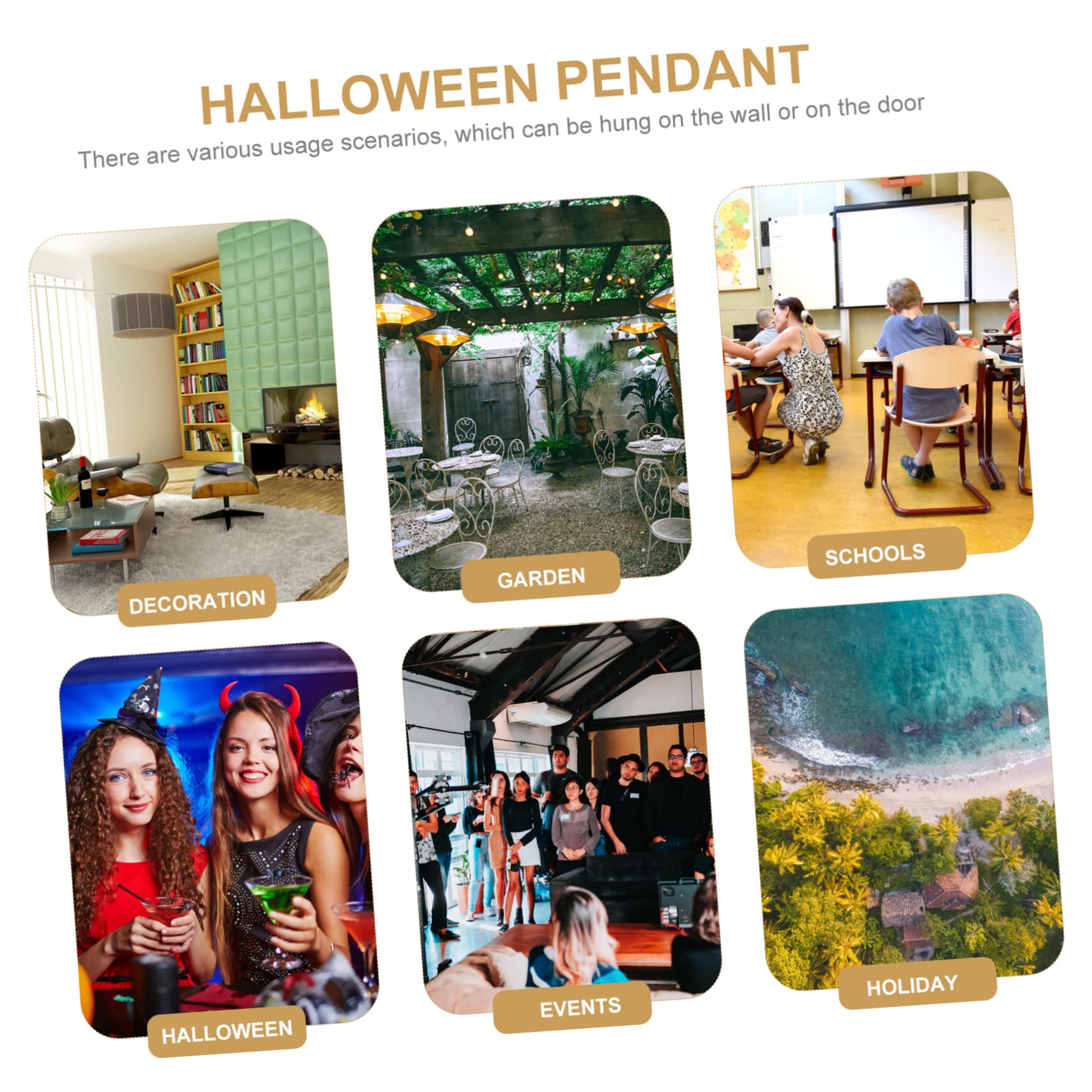 8 ciondoli di Halloween da Appendere, Decorazioni per Feste di Halloween, Oggetti di Scena per Foto e Decorazioni per la casa.