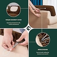 Vista 83 de CHUN YI - Funda elástica para sofá (7 piezas), funda para sofá de 3 plazas con tres respaldos y cojines separados con banda elástica, tela jacquard