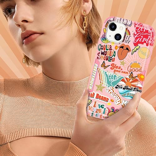 Miniatura 6 de Plakill Funda para iPhone 13 Mini, diseño 3 en 1, diseño de collage resistente, protección a prueba de golpes, 13 mini fundas para mujeres, hombres,