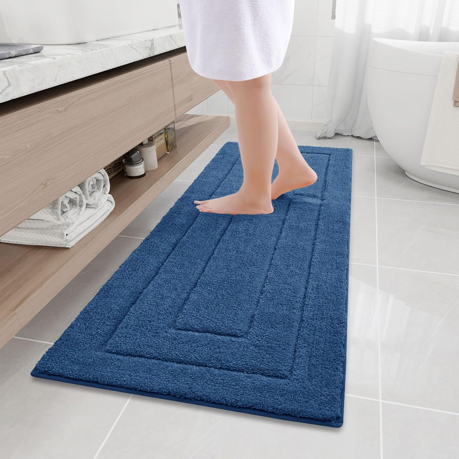 Amazon.com: Buganda Bathroom Rugs, 59" x 20", Soft and Absorbent Microfiber Bath Rugs, Non-Slip ...