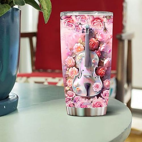 Miniatura 4 de Regalos personalizados para violín para mujeres, taza aislada de acero inoxidable, vaso de agua, botella de viaje, termo de 20 onzas, Navidad,