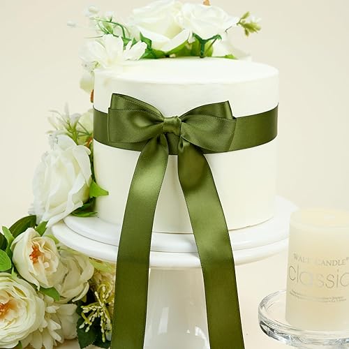 Miniatura 5 de Cinta de musgo, cinta de seda satinada verde oliva oscuro de 1 pulgada para decoración de boda, ramo de novia, manualidades, envoltura de regalos,